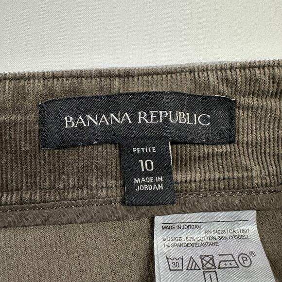 Banana Republic Pants Womens 10 Petite Brown Corduroy Jogger Utility Ankle Zip - Picture 4 of 13